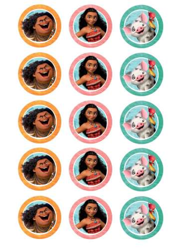 Moana Edible Cupcake Images - Click Image to Close